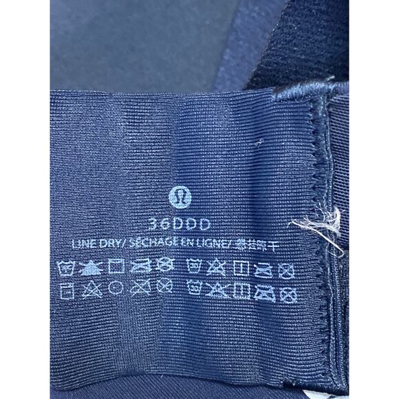 Lululemon Navy Blue Sleeveless Crossback Straps Sports Bra Crop Tank Top 36D - Picture 5 of 5